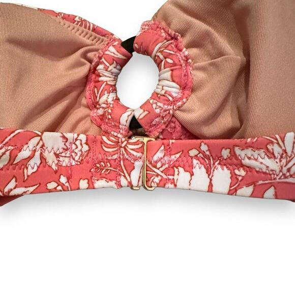 J.‎ Crew O-Ring Bandeau Bikini Swim Top in Tossed Pink Floral Sz 2X NEW - Picture 5 of 8